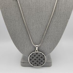 5 for $25! White House Black Market WHBM Silver Black Geometric Pendant Necklace